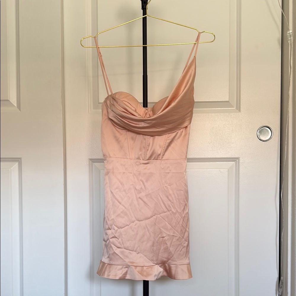 Elegant Pink Satin Dress